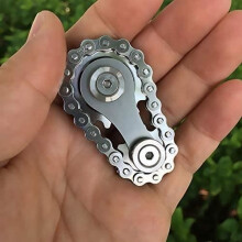 Fidget Spinner Toy, Anti-Stress Finger Toys, Gear Chain, Bike Chain Toy, Hand Spinners, Games for Children and Adults (Silver)