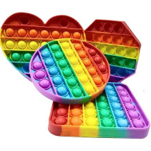 Fidgetspeelgoed Pop Push Pop, regenboogkleurig sensorisch fidgetspeelgoed, kleurrijk antistressspeelgoed, knijpspeelgoed voor kinderen,