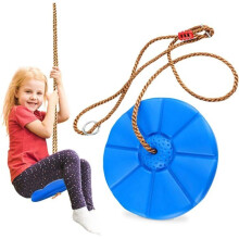 Buitenschommel, klimtouw, plastic kinderschommel, hangende schommelschijf, maximaal draagvermogen 150 kg (blauw)