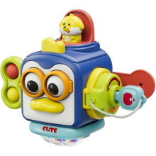 Travel activity cube for toddlers aged 1 to 3 years, sensory and motor toy - Educational activity for 12 to 18 months and older.