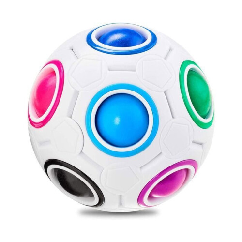 Fidget Toy - Rainbow Ball Magic Cube - Multicolor (Rainbow) - 7CM - Round