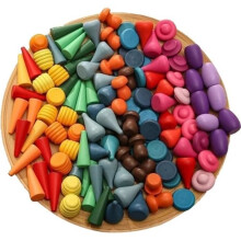Houten speelgoed - 81 onderdelen - Regenboog - Montessori Sensorisch leren
