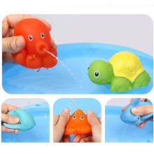 Ensemble de 7 jouets de bain pour bébés de 1 à 3 ans, comprenant un filet de pêche.