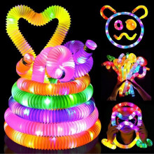 LED-Pop-Tube-Spielzeug – 12 Stück – Leuchtend – Anti-Stress – Mitgebsel für Partys – Ausziehbare Tube