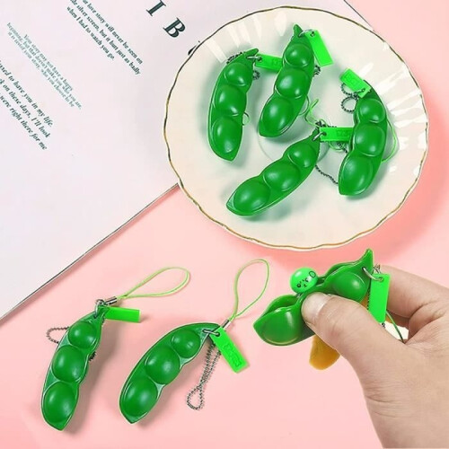 Stress relief toy - Squishy - 3-piece set - Pea-shaped keychain 1