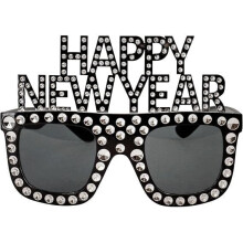 Lunettes de soirée - Unisexe - Noir - Argent - Bonne année - Glamour