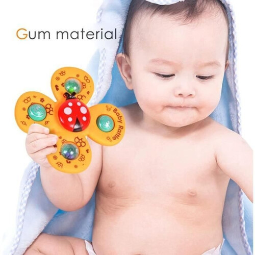 Παιχνίδια Μπάνιου για Μωρά - Baby Spinner - Αισθητηριακά Παιχνίδια - 3 Τεμάχια - Λευκό 2