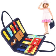 Busy Board Educational Toy Panel, Montessori Educational Children's Activity Board, Learn to Dress Activity Board