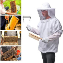 Imkerpak, imkergereedschapset, lange mouwen met borstel en handschoenen