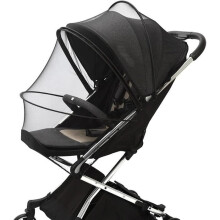 Universeel muggennet voor kinderwagen en buggy met ritssluiting, bescherming tegen muggen en wespen, fijn en duurzaam gaas, wasbaar.