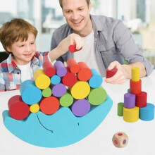Balancierspiel aus Holz für Kinder – SODIAL – Mondbalance – Blau – Ab 4 Jahren