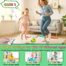 Kit de jeux d'extérieur 3 en 1 pour enfants : lancer d'anneaux, fusée jouet, jeu de saut musical, jeux pour enfants de 3 à 9 ans,