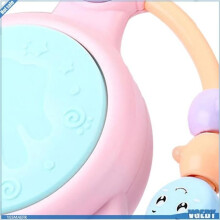 Ashata Baby Muziekinstrument Speelgoed, Zacht Geluid Multifunctioneel Walkie-Talkie Spel, Roze Kralen Trommel