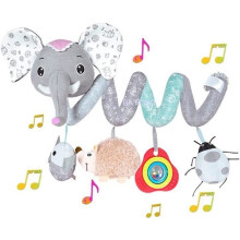 Jouets en spirale, jouets pour bébé, spirale d'activités avec jouets à accrocher à la poussette, jouets éléphant pour poussette