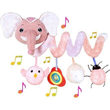 Jouet en spirale pour siège bébé, jouet en spirale à accrocher à la poussette ou au berceau, peluche pour l'éveil, rose