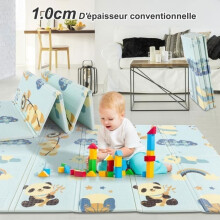 Foldable Waterproof Baby Play Mat - Motor Skills Mat - Infant-Grade, Non-Toxic, Non-Slip - Double-Sided - Waterproof 200x180x1cm