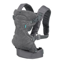 INFANTINO Flip Ergonomische 4-in-1 Babydrager, Grijs - Ergonomische Flip 4-in-1 - Polyester - Van 3,6 tot 14,5 kg