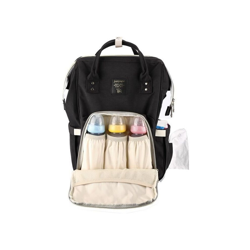 Aihontai Waterproof Oxford Baby Diaper Backpack With Changing Mat, 3 Insulated Pockets, Fixed Handles For Strollers, Unisex Travel