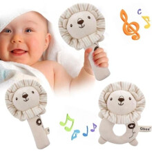 2-teiliges Baby-Rasselset, Babyrassel aus Bio-Baumwolle, Rasselspielzeug mit Glöckchen, Lernspielzeug für Neugeborene und Babys bis