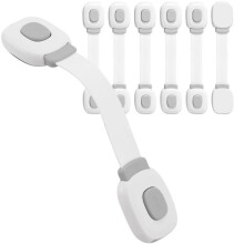 6-delige set met veiligheidssloten voor baby's, deuren, lades, kasten en de koelkast, voor kinderen en thuis.