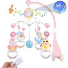 Musikalisches Babybett-Mobile, Baby-Musikmobile mit Nachtlicht und Projektor, Bett-Mobile mit 150 Schlafliedern, rotierende Hängerassel