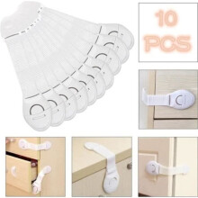 Confezione da 10 serrature di sicurezza per bambini per armadi, porte e cassetti - LECHEO - KIT DI SICUREZZA PER BAMBINI