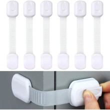 Verrou de sécurité pour porte bébé, verrou pour placard bébé, lot de 6 verrous de sécurité pour fenêtre enfant, sans perçage, pour