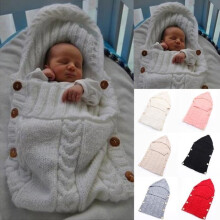 Gigoteuse bébé en laine tricotée - TOMTOP - Gris - Uni - 70 x 140 cm