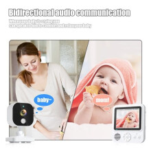 PIMPIMSKY Draadloze Video Babyfoon, Scherm voor Thuisbewaking, 2,4 GHz Draadloze Babycamera