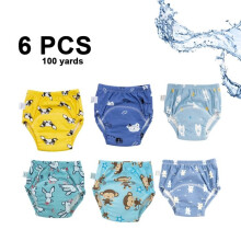 6 Packs of Padded Cotton Training Pants for Babies, Girls and Boys