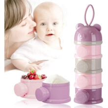 Dispenser per latte in polvere per neonati - Scatola dispenser impilabile a 4 strati - Viola