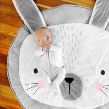 Spielmatte für Babys, Wickelauflage, Hasenform, Kinderspielmatte – GRAU