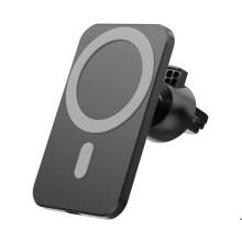 15W Schnelllade-Magnet-Autoladegerät mit Halterung für iPhone 12 Mini Pro Max – Schwarz