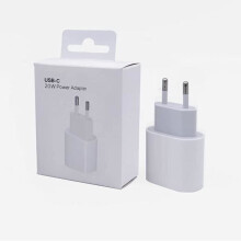 Chargeur rapide 20 W - Adaptateur USB-C - Compatible avec iPhone 13/12/11/SE et Galaxy S22 - Blanc
