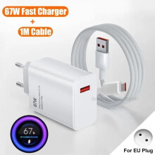 Originele 67W snellader voor Xiaomi Mi 13, 12 Ultra, Pro Lite, Redmi Note 12 Turbo, 11 Pro, Poco X5, F5 Pro - EU-lader met 1M