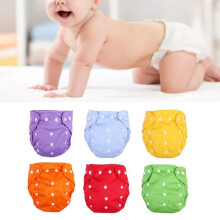 Set of 6 washable baby nappies, adjustable, washable, reusable, soft and breathable