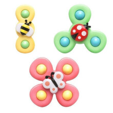 Rotating toys with 3 suction cups, rotating water toys with suction cups suitable for infants and young children
