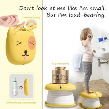 Kokoontaitettava wc - MARSEE - kannettava wc lapsille - sopii retkeilyyn, matkustamiseen, pottaharjoitteluun - keltainen