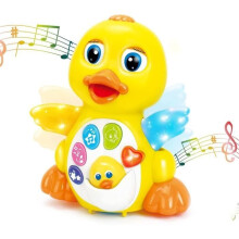 Musical Baby Duck Toy 6-18 Months, Crawling Toy with Music and Lights, Interactive Baby Learning Toy, Activity Toy