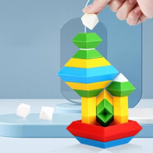 Stackable pyramid toy building blocks, bright color pyramid construction toy for children, early educational toy