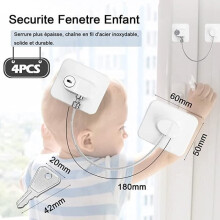 Serrature di sicurezza per finestre a prova di bambino - Marca - Modello - Chiavi - Adesivo forte - Serrature per porte del frigorifero