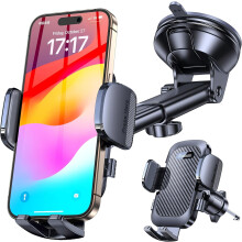 Romuto Car Phone Holder Mount【Strong Suction】Mobile Phone Holder for Cars Phone Mount for Car Vent/Windscreen/Dashboard