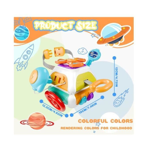 Learning Toy - 10-in-1 Activity Cube - Colorful - Sensory - Educational 1