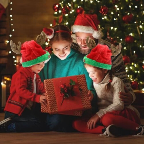 Christmas Hat - Interactive - Musical - Red - Comfortable - For Adults 1