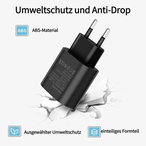 Ladegerät – TECHTA – USB-C 25 W – PD 3.0 – USB-C-Anschluss – 2er-Pack Weiß/Schwarz 2