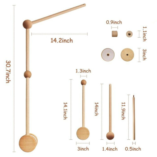 Mobile stand for baby cot, wooden mobile stand for changing table 1
