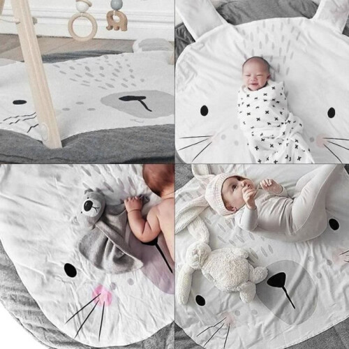 Baby Activity Play Mat, Changing Mat, Rabbit Shape, Children's Play Mat - GREY 1