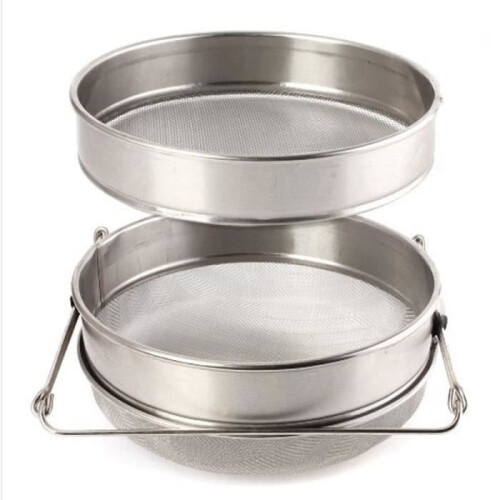 Honey filter - Stainless steel - Double sieve - Universal fitting - Adjustable arms - Large size 1