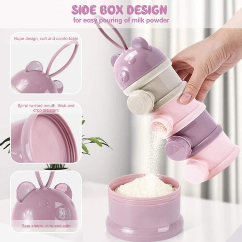 Baby milk powder dispenser - Stackable 4-layer dispenser box - Purple 2