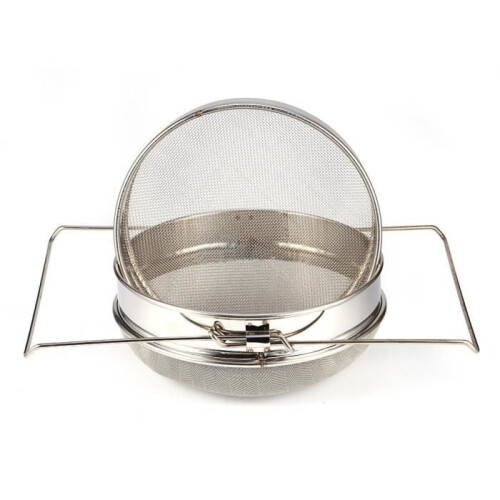Honey filter - Stainless steel - Double sieve - Universal fitting - Adjustable arms - Large size 2